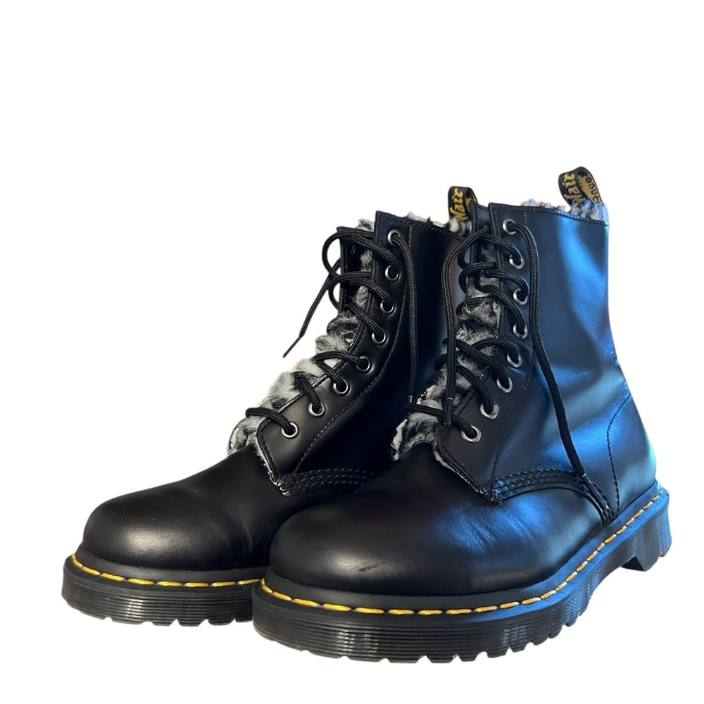 Serena Faux Fur Leather Boots - Dr. Martens